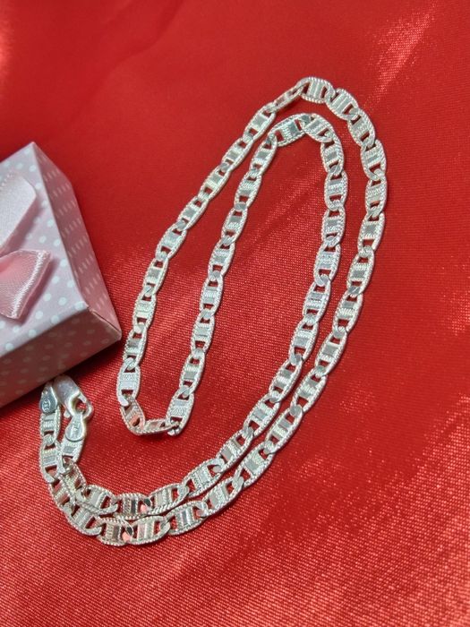 Piękny Srebrny łańcuszek, gucci srebro 925 długość 45 cm (207)