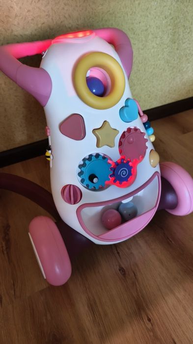 Ходунки дитячі каталка-толокар baby walker рожевий