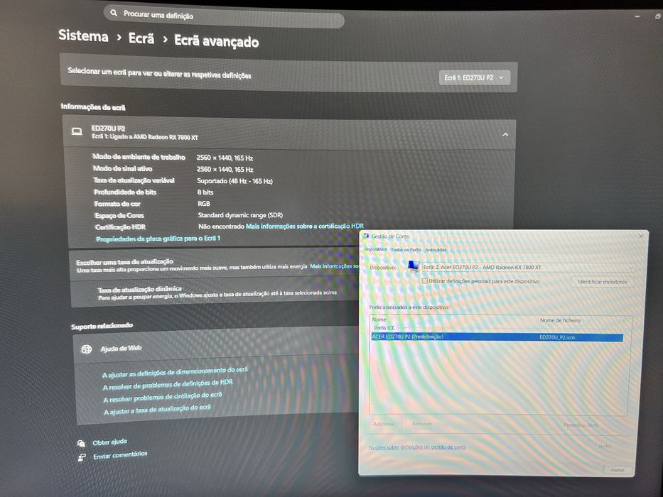 Monitor curvo Acer Nitro 1440p 27”