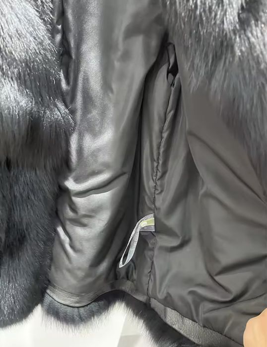 Kontantto czarne futro kurtka z lisow xs-xl