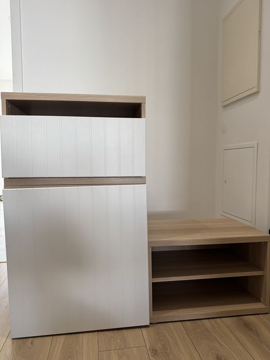 Móvel IKEA BESTÅ / SUTTERVIKEN – branco e efeito carvalho