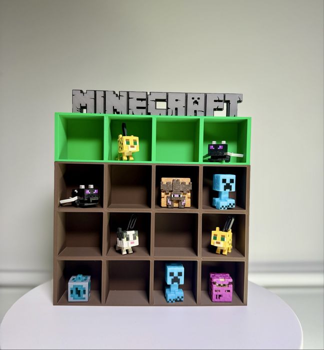 Стенд для фігурок Minecraft Поличка для Kinder Майнкрафт 16 комірок