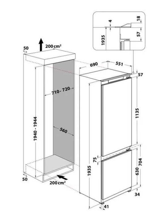 Lodówka do zabudowy Whirlpool 69 cm szerokości Cicha i Funkcjonalna!
