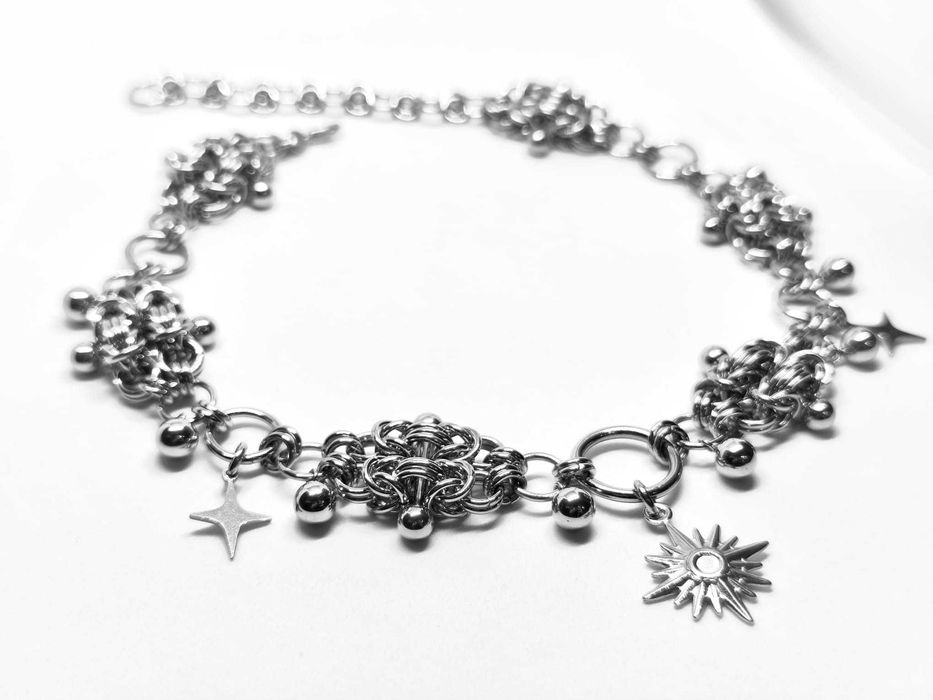 Choker chainmaille gwiazda północna stal chirurgiczna piercing
