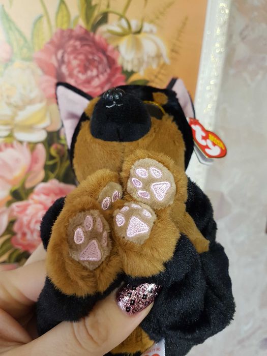 TY Beanie Babies редкий глазастик собака ротвейлер FRITZ 22см оригинал