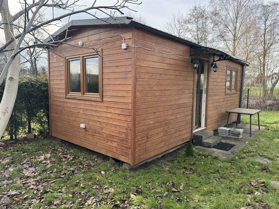 Domek drewniany 3x7, letniskowy , ocieplany z wyposasżeniem