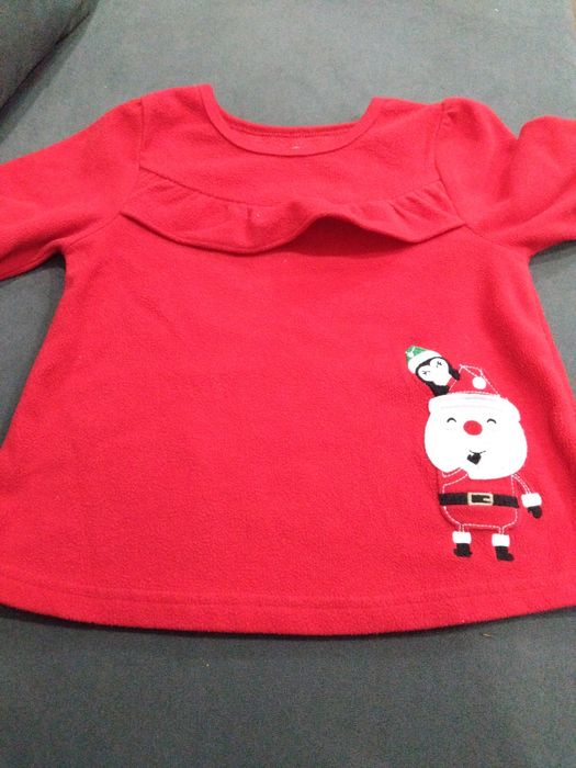 Polarowa bluzeczka świąteczna z Mikołajem r 98 + gratis słuchawki