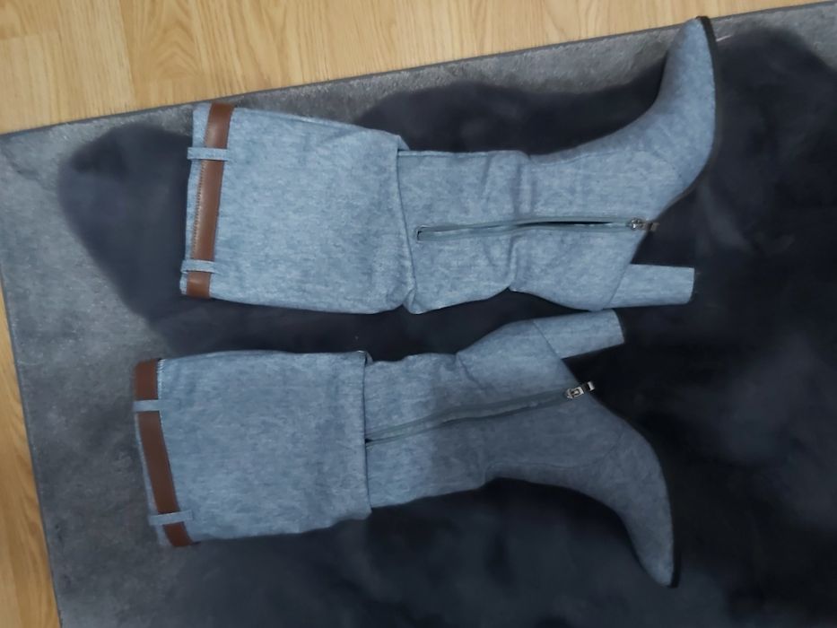 Botas imitação de ganga