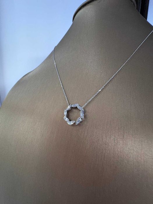Naszyjnik z diamentami naturalnymi 0.38 ct bagiety Infinity