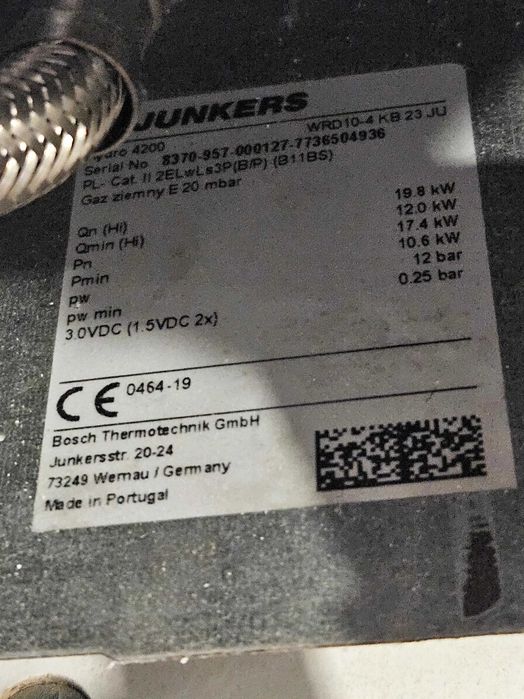 Junkers piecyk gazowy