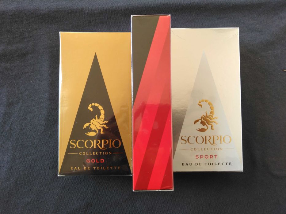 Perfumes scorpio Gold, Rouge e Sport