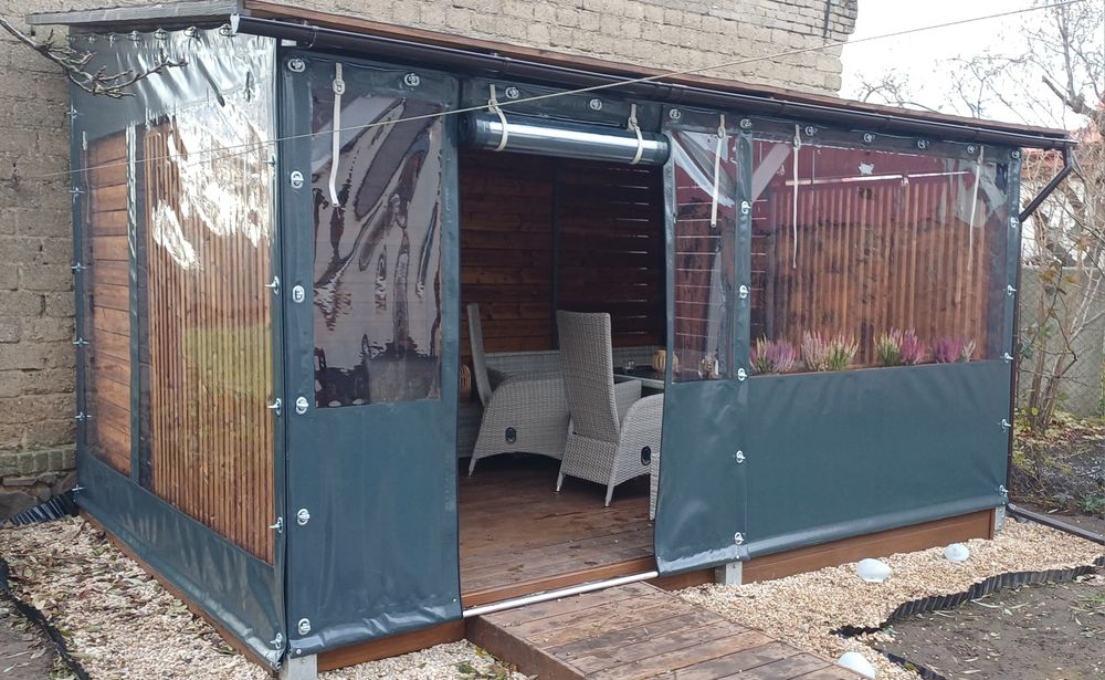 Osłona Zabudowa Tarasu Altanki Całoroczna Plandeka Na Wymiar Zamki