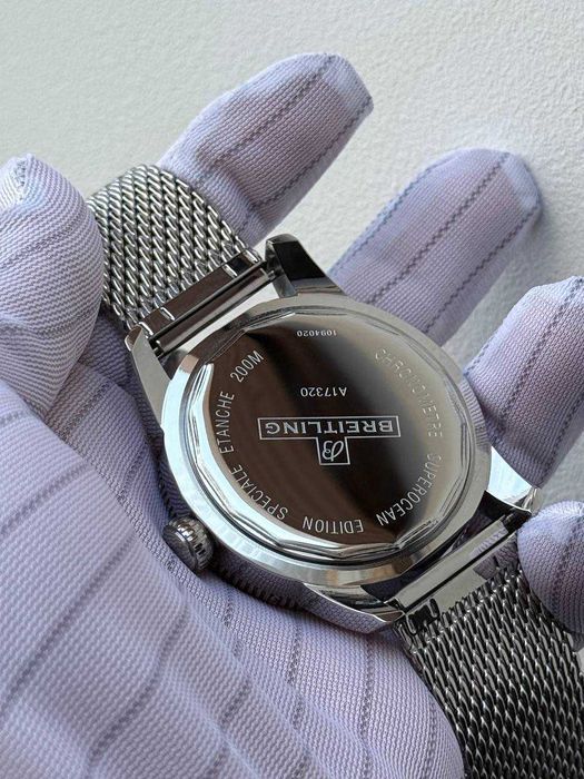 Швейцарские мужские часы Breitling B20 Silver-Blue