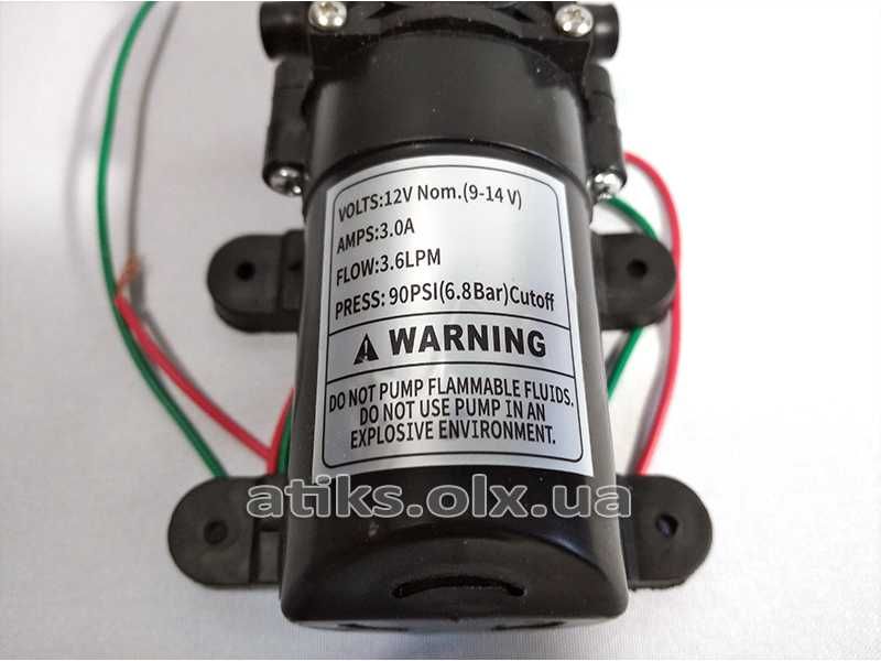 Насос водяной для опрыскивателя 12В мембранный. Помпа оприскувача.: 400 ...