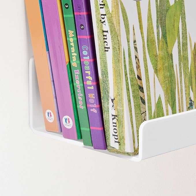 Zestaw 4 półek ściennych (32×10 cm) – bez wiercenia, białe