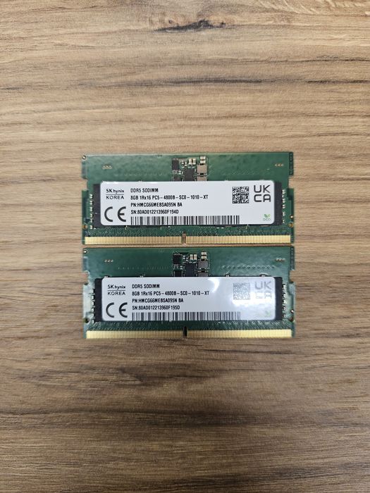 Оперативна пам'ять SODIMM DDR5 16Gb (2×8Gb) 4800MHz SK Hynix