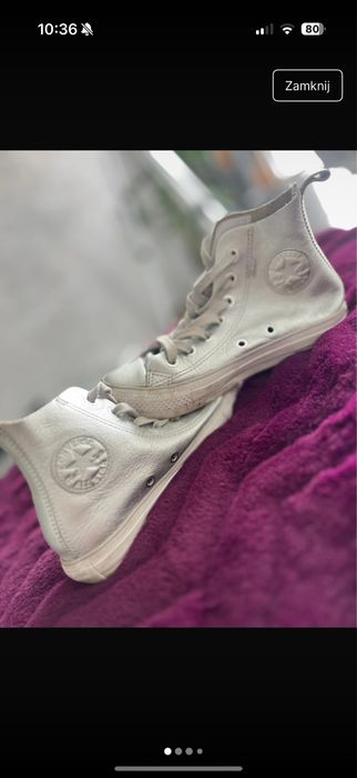 Trampki converse 35 srebrne wysokie