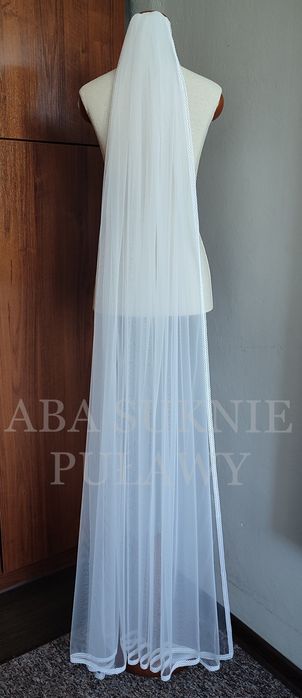 Nowy welon ślubny gipiura. 170 cm. Biały