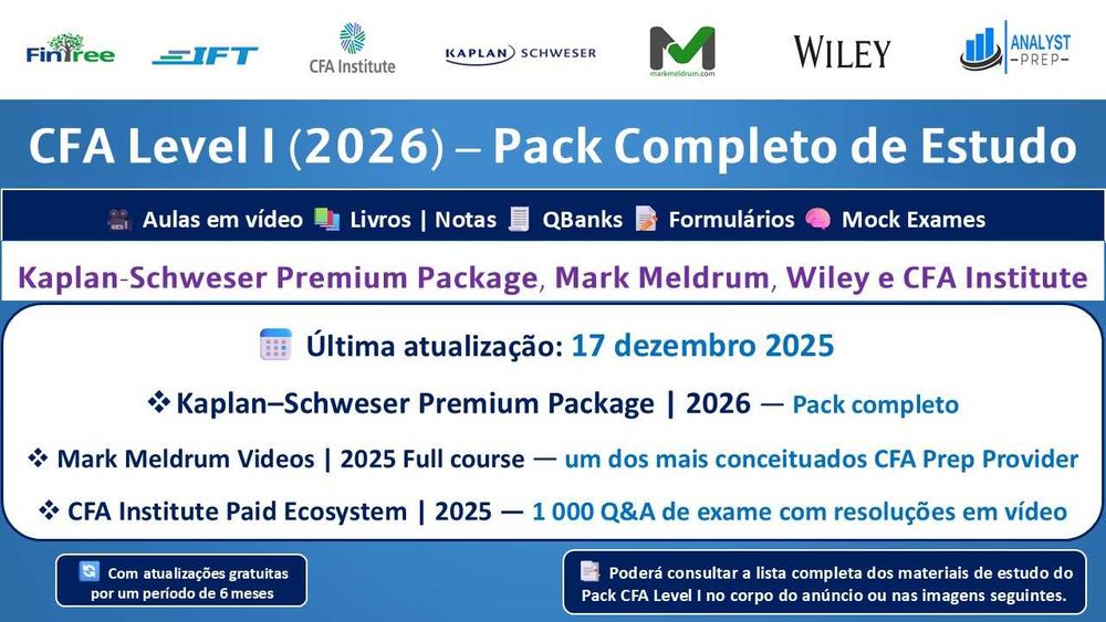 CFA Level I 2026 – Study Pack + Kaplan Schweser Premium Package (2026)