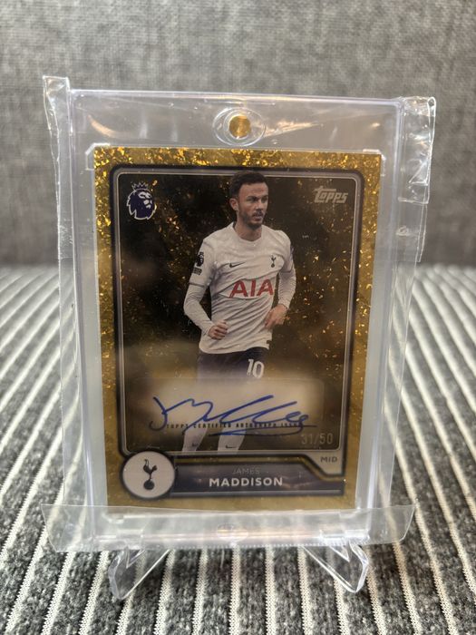 2026-27 topps flagship premier league  #BA-JM James Maddison autograph /50 gold  parallel  Tottenham