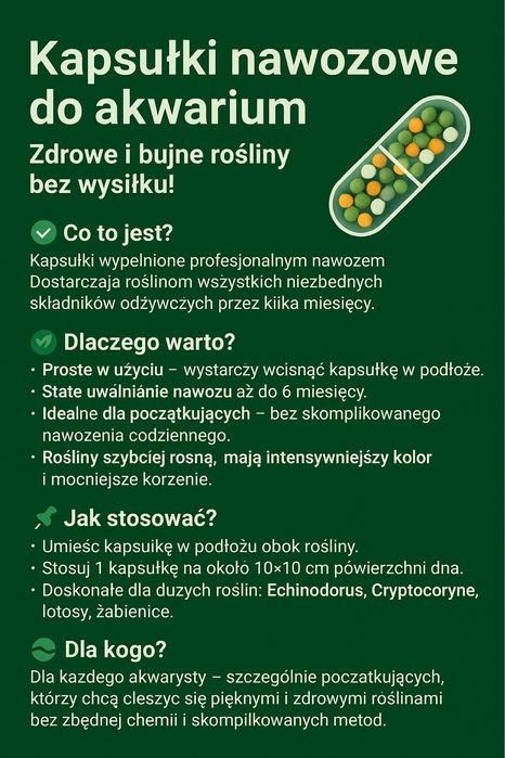 100 sztuk kapsułek nawozowych do akwarium