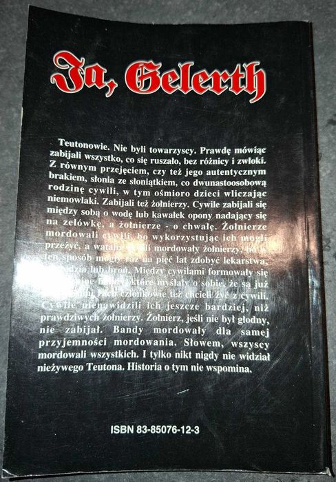 Władysław Pasikowski, "Ja , Gelerth".