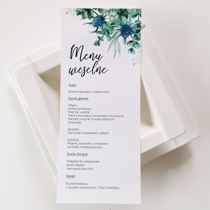 Menu ślubne w stylu boho OSET I EUKALIPTUS
