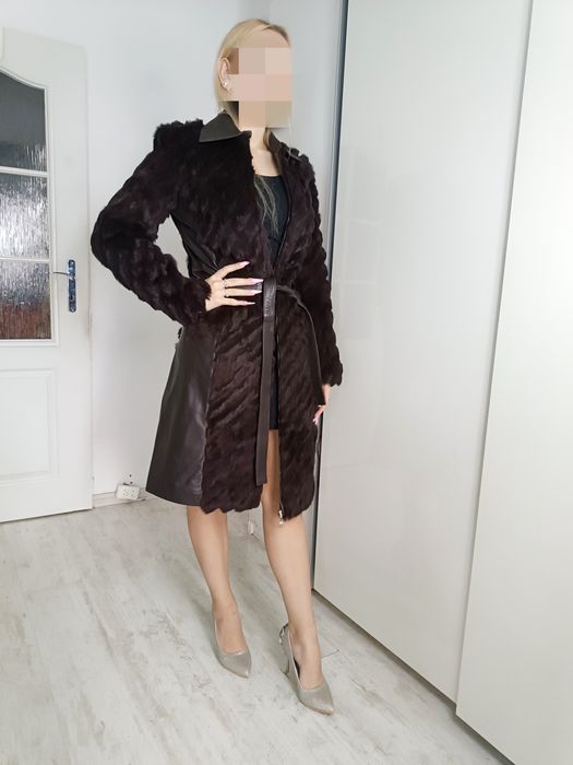 Futro naturalne łączone ze skórą