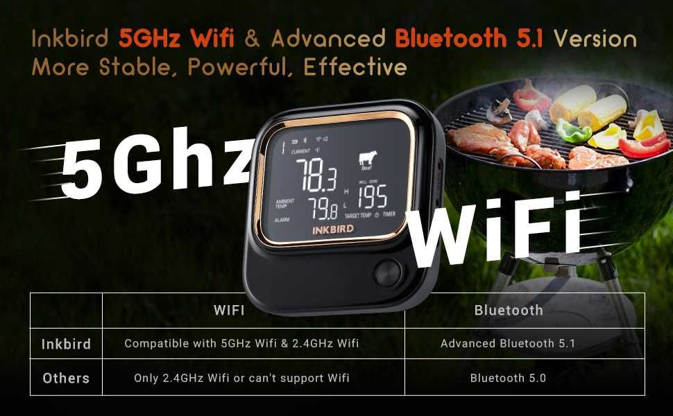 Цифровой WiFi Термометр Inkbird IBBQ-4T IBT-26S для гриля WEBER