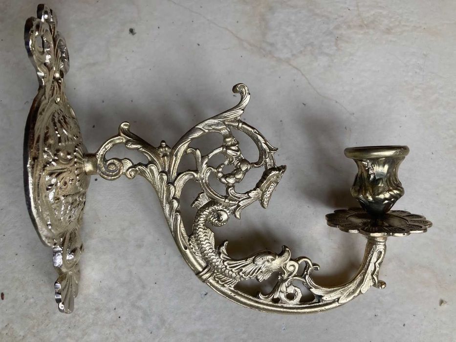 Подсвечник бронза (латунь?) на стену.