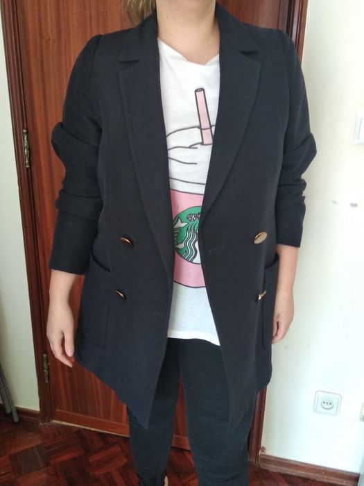 Blazer Zara azul escuro M