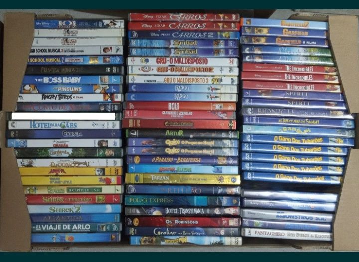 Dvd Dragão Shrek Smurfs Pinóquio Madagáscar Panda Garf