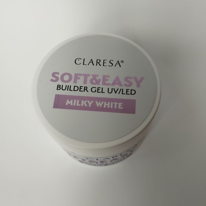 Nowy żel do paznokci Claresa 90 g duży soft & easy  milky white mleczny