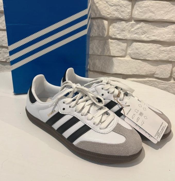 Trampki Adidas męskie nowe białe buty skorzane sportowe SAMBA