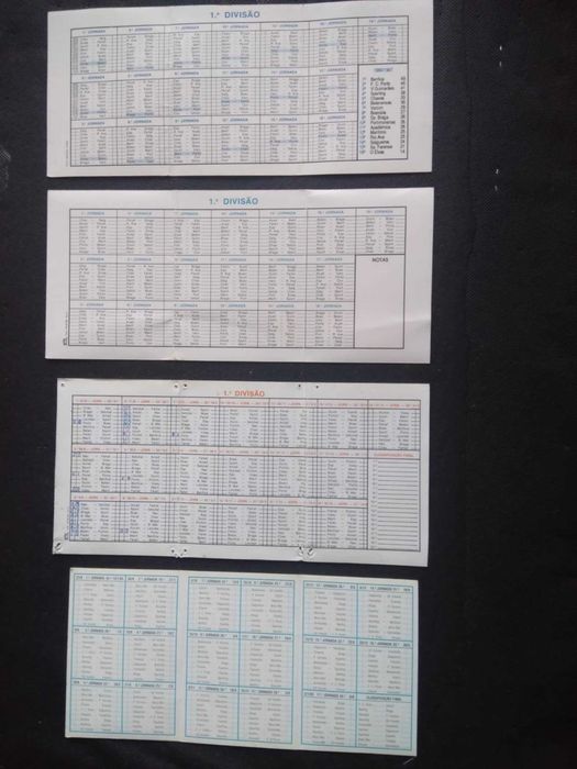 Calendários de Jogos de Várias épocas Antigos do FC Porto.