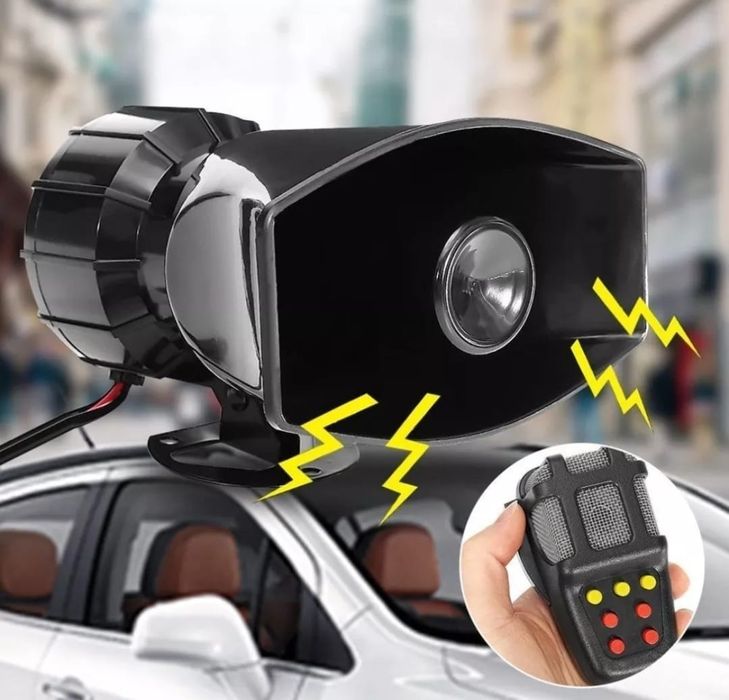 Comunicador Voz Megafone para veículos incluí 7 sons sirenes 110db 60W