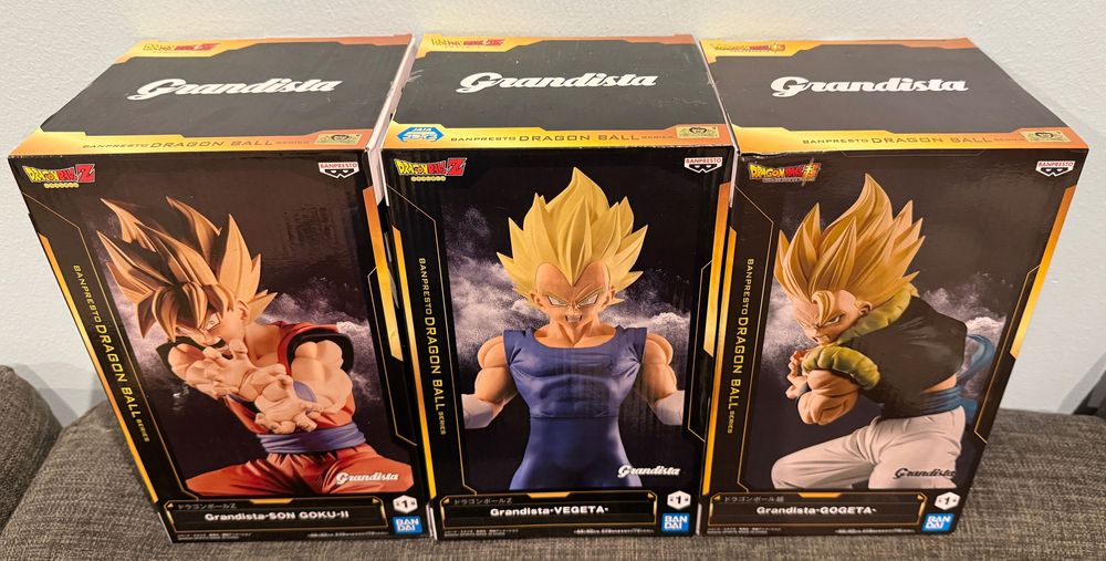 Lote 3 Figuras Dragon Ball Z Grandista - Goku, Vegeta e Gogeta