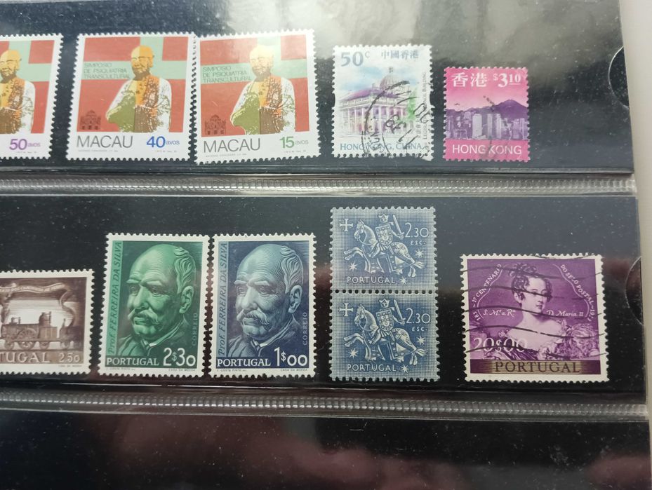 Selos novos e usados de Macau ,Portugal e Índia