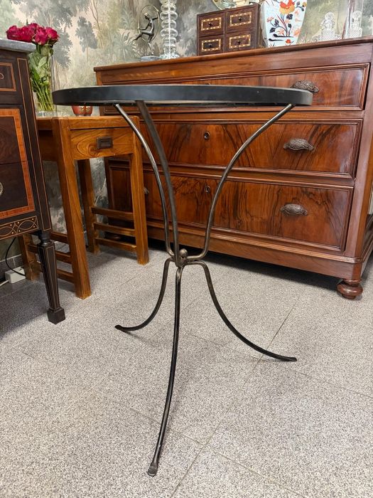 Mesa de Apoio / Lateral em Ferro e Vidro - Estilo Vintage.