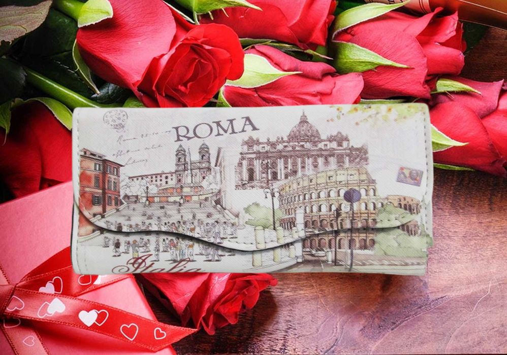 Кошелек портмоне женский принт с памятниками Рима