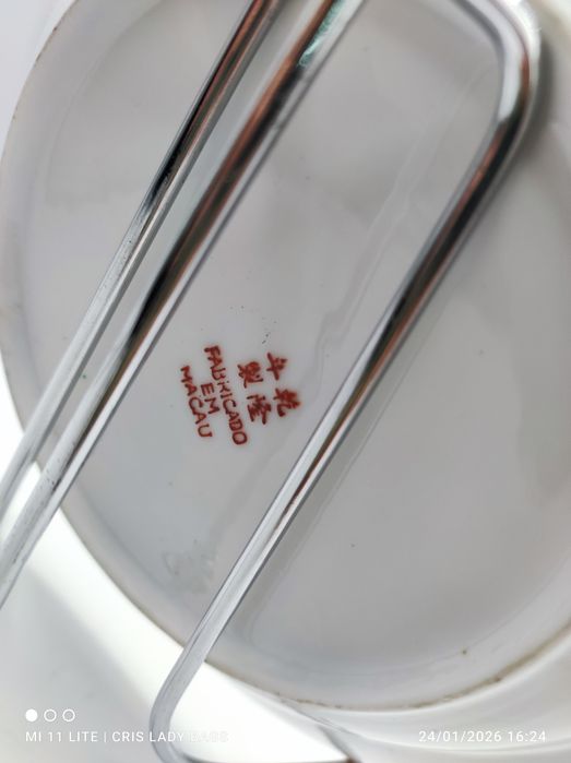Prato fundo de porcelana designer Chinesa de Macau com 21 cm