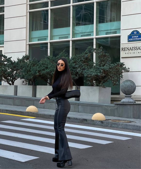 Брюки шкіряні з утепленням