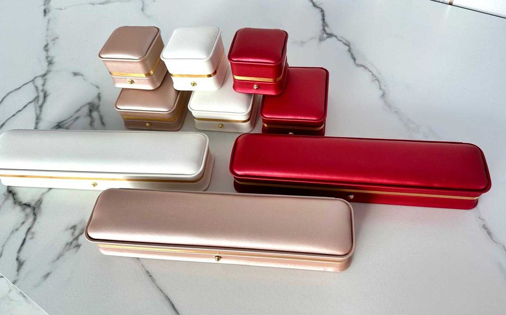 Pudełko prezentowe na Bransoletkę Łańcuszek Biało ZŁOTE Długie NOWE!