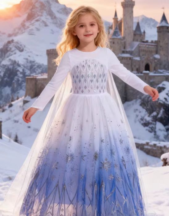 Біла сукня принцеси Ельзи,сукня сніжинки, снігова королева