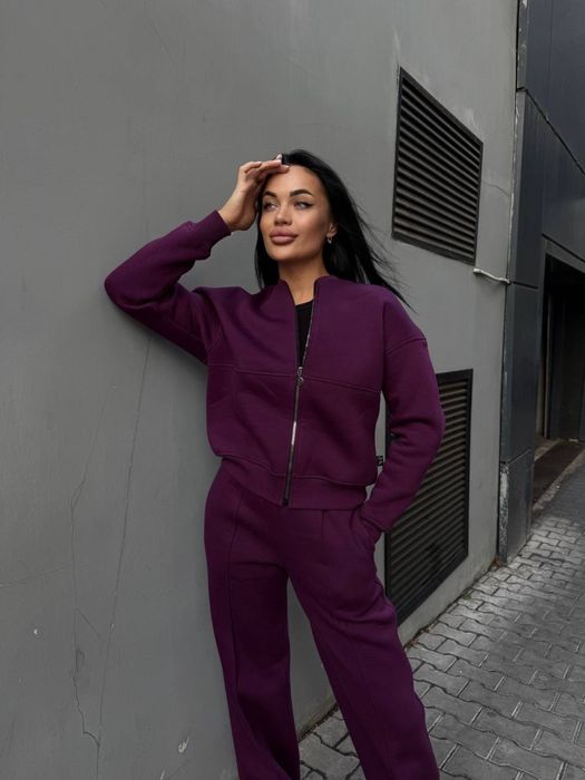 Костюм жіночий темлий штани палаццо зі стрілками і кофта