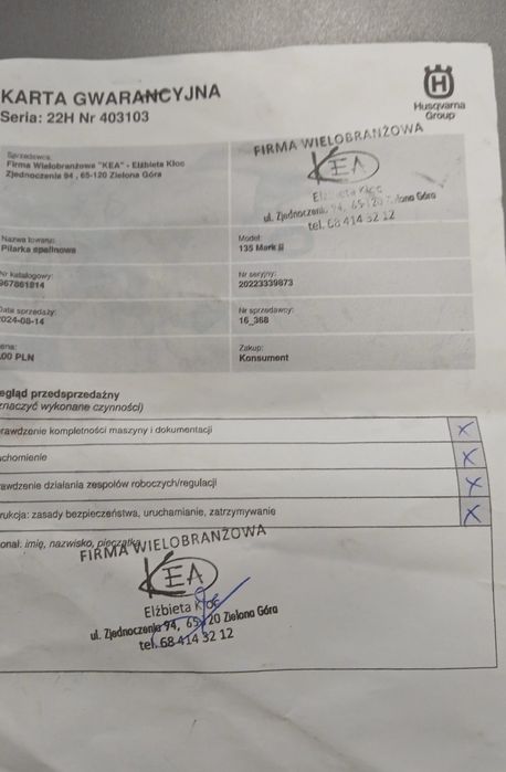 Piła spalinowa Husqvarna 135 nie Stihl Makita okazja