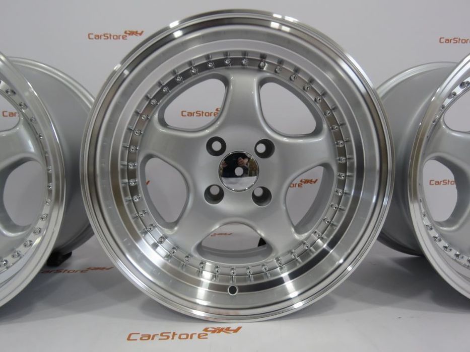 Jantes Look BBS 15 x 8 et 20 4x100 Cinza + Aba Polida