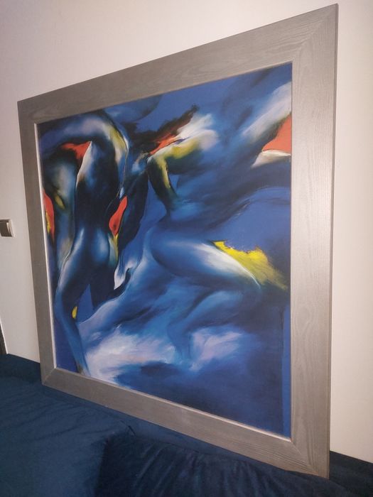 Duży obraz w drewnianej ramie