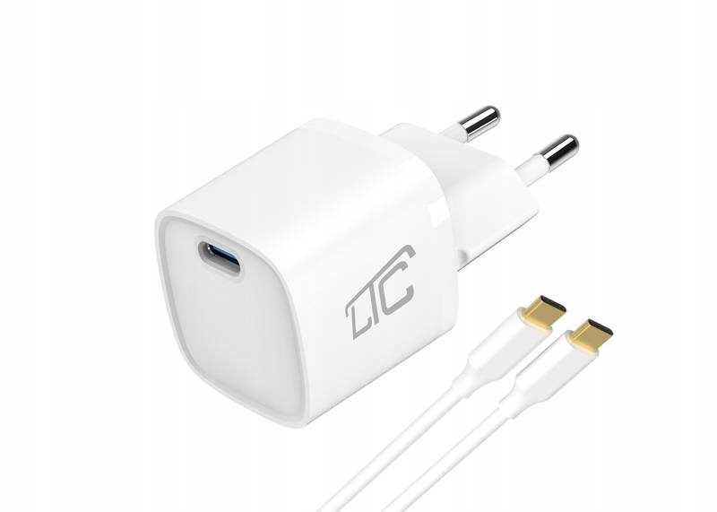 ŁADOWARKA SIECIOWA Zasilacz USB C LTC 30W GaN 5V 3A kabel przewód 1m