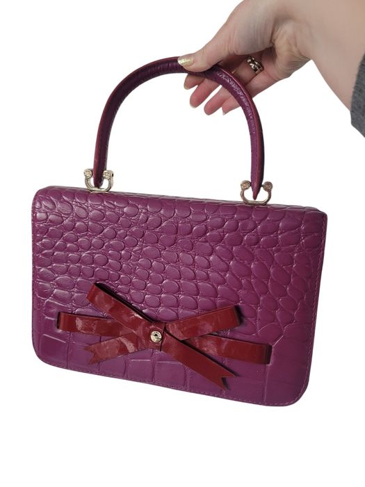 Fioletowa torebka Ted Baker kokardka perełka unikat